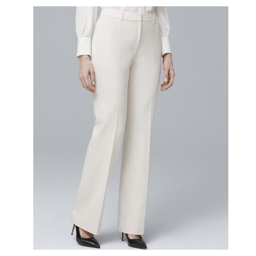 WHBM Curvy Honey Dobby Textured Bootcut Pants